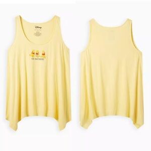 Torrid Yellow Cotton Disney Winnie the Pooh Yellow Hankie Tank Top Size 3X 22/24